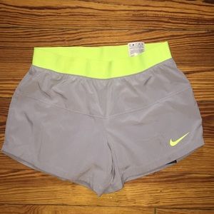 Lime green and light gray Nike gym shorts!